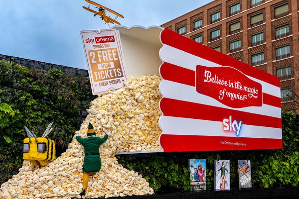 Sky Cinema scales up Christmas with massive 3D popcorn installation