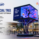 Skycom’s The Social Tree digital installation at Nexus Select CityWalk featuring immersive LED screens and innovative DOOH advertising.